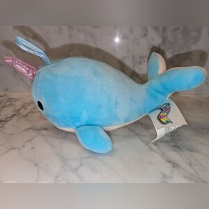 🩶 Squishmallows Wally The Narwhal Aqua Plush Toy 6.5" Collectible Ornament